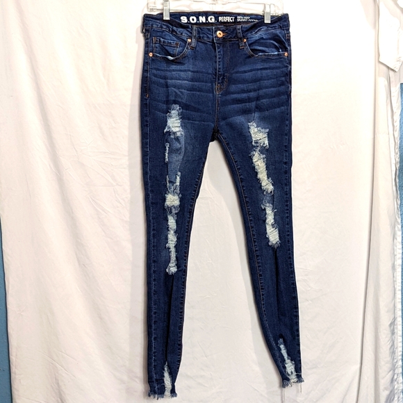 S.O.N.G. Distressed High Rise Skinny Jeans Size 11 / 30